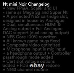 Analogue NT Mini Noir v2 FPGA NES Console Factory Sealed New In Hand