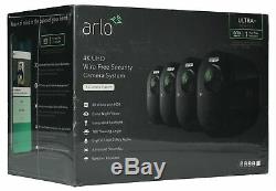 Arlo ULTRA + SERIES 4K UHD Wire-Free Security 4 Camera System'BLACK' (SEALED)