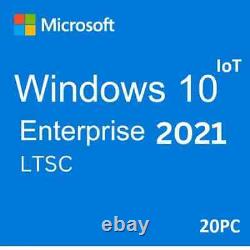 Brand New Microsoft Windows 10 IOT Enterprise LTSC 2021 20 PCs Retail Sealed