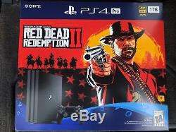 Brand New Sealed 1TB PS4 Pro / Red Dead Redemption II Console Bundle Jet Black