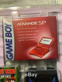 Brand New Sealed Nintendo Game Boy Advance SP Flame Red Rare Costco Bundle