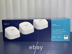 EERO 6 Dual-Band Mesh Wi-Fi 6 System (3-pack, 1-router + 2 extenders) New Sealed