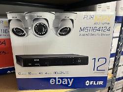 FLIR M51164124 16-Channel DVR 4TB HDD 12 Camera 4MP System Upgrade NEW SEALED