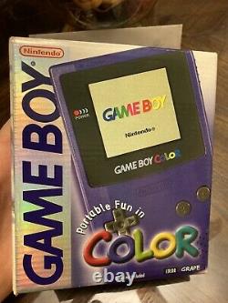 GameBoy Color GRAPE Near Mint FACTORY SEALED ONE OWNER See Pics NINTENDO GBC NIB