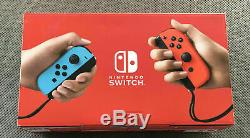 IN-HAND SEALED Nintendo Switch Neon Red & Neon Blue Joy-Con Console V2