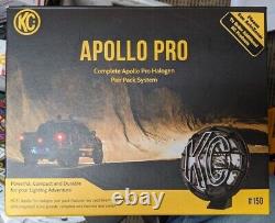 KC Apollo Pro #150 6 Pair Pro Pack Halogen System Black (Spot Beam) New Sealed