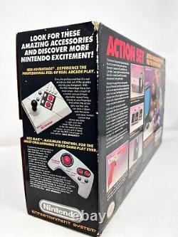 MINT CIB Nintendo NES 1985 Action Set with SEALED accessories + MINT NES Advantage
