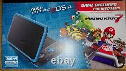 NEW Nintendo 2DS XL with Mario Kart 7 Game Black Turquoise System BRAND NEW SEALED