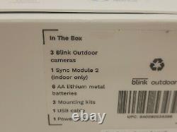 NEW SEALED Blink Outdoor Wireless Battery-Powered HD 3 Camera Security System