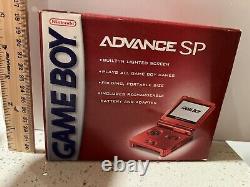 NEW SEALED Nintendo Game Boy Advance SP Console Flame Red AGS-001 Rare