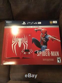 NEW Sealed PlayStation PS4 Pro Spider-Man Red Limited Edition Bundle 1TB