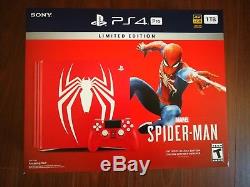 NEW Spider Man PS4 Limited Edition Playstation 4 PS4 Pro Bundle Sealed Red