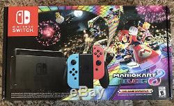 NINTENDO SWITCH 32GB Console Mario Kart 8 Deluxe Bundle -New Sealed in Box