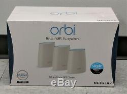 Netgear Orbi WiFi System RBK43-100NAS Tri-Band Mesh Wi-Fi System 3-pack Sealed