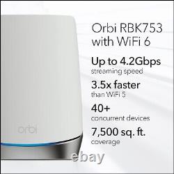 Netgear RBK753 Orbi AX4200 Smart Home Tri-Band Mesh WiFi 6 System, NewithSealed