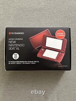 New Nintendo 3DS XL Red Video Game Console Gamestop Premium Recharged Sealed