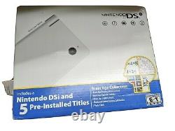New Sealed Nintendo DSi Brain Age Collection White Handheld System with5 Game Load