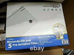 New Sealed Nintendo DSi Brain Age Collection White Handheld System with5 Game Load