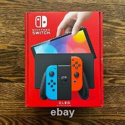 New & Sealed Nintendo Switch OLED Model with Neon Red & Neon Blue Joy-Con, In Hand