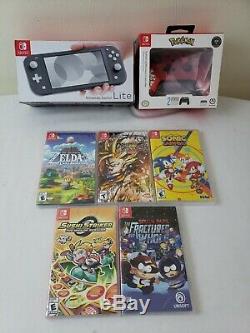 Nintendo Switch Lite GRAY Brand New with 5 Sealed Games+Controller Bundle