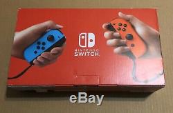 Nintendo Switch with Neon Blue and Neon Red JoyCon (Box Is Not Sealed)