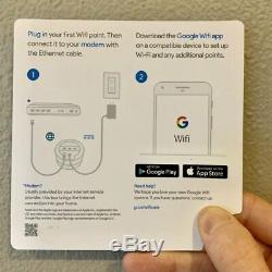 SEALED Google Wifi AC1200 Dual-Band Mesh Wi-Fi System (3-Pack) Routers White