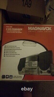 SEALED NEW Magnavox MAS100 Mini HiFi Stereo System Dual Casset 3 disc cd changer
