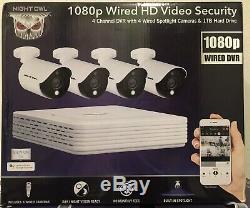 SEALED Night Owl 4 Channel 4 Wired Cameras 1080p 1TB HDD Security System