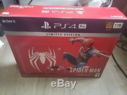 Sealed Spider-Man Playstation Ps4 Pro 1TB Limited Edition Console