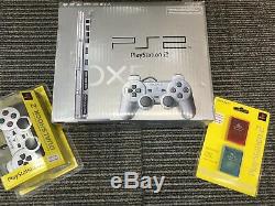 Sony PS2 Playstation 2 Silver Slim Console Controller Memory Card Factory Sealed