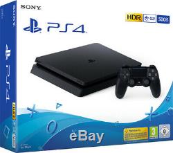 Sony PS4 500GB Slim Jet Black Console Play-station HDR Brand New Sealed