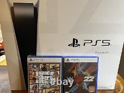 Sony PS5 Blu-Ray Edition Console White 2 Brand New Sealed Games GTA 5 WWE 2K22