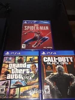 Sony PlayStation 4 500 gb W Controller & GTA V, Spiderman(Still sealed) and BO3