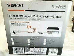 Wisenet SDH-C84085BF 8Ch 5MP 2TB Super HD System with8 Cameras NEW Sealed Samsung