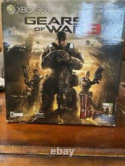 Xbox 360 S Gears of War 3 Console Limited Edition 320GB 2 Controllers SEALED NEW