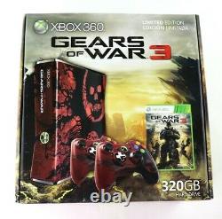 Xbox 360 S Gears of War 3 Console Limited Edition 320GB 2 Controllers Sealed New