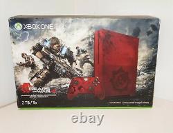 Xbox One S 2tb Limited Edition Console Gears Of War 4 Bundle Crimson Red Sealed